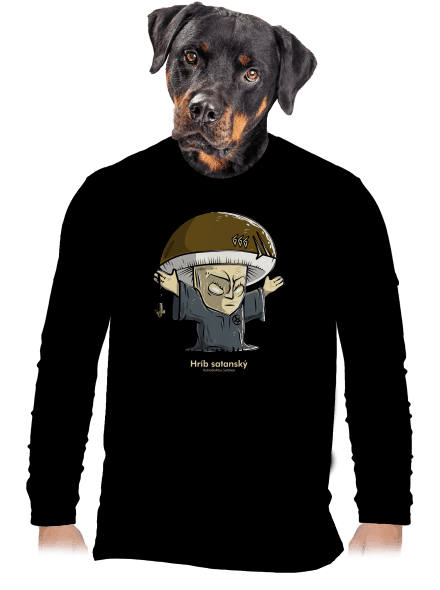 Hríb satanský pánske dlhý rukáv Black