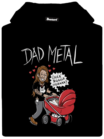 Dad metal pánska mikina klokanka Black
