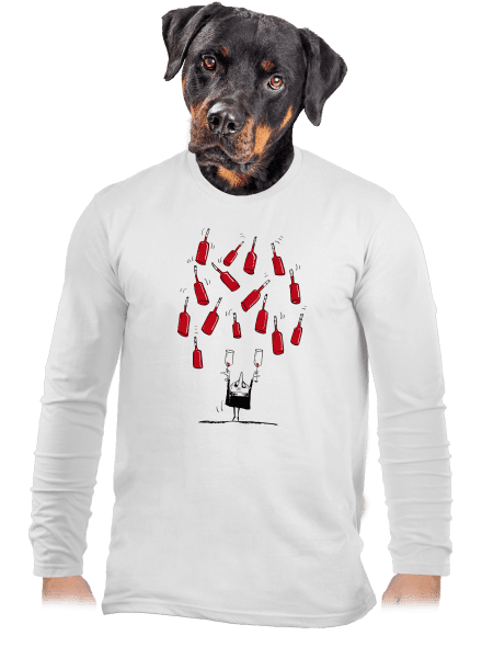 Šťastný vinár pánske dlhý rukáv White