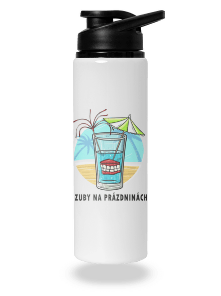 Zuby na prázdninách flaša na vodu White