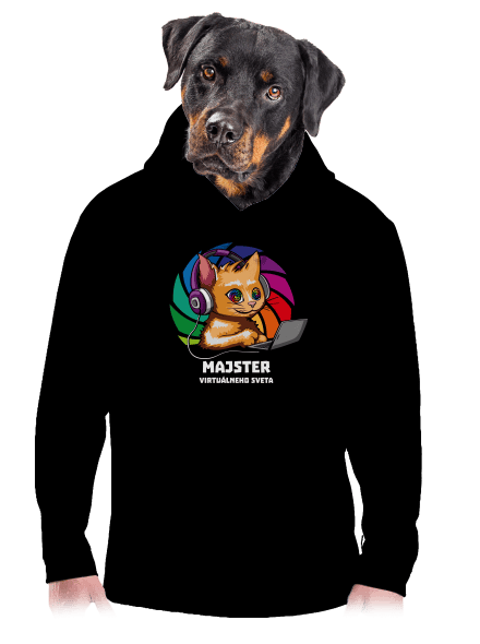 Majster virtuálneho sveta pánska mikina klokanka Black