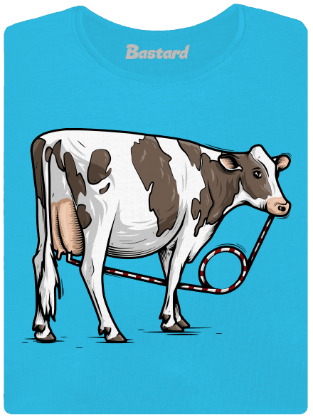 Cow drink dámske tričko s lemom Blue Atol