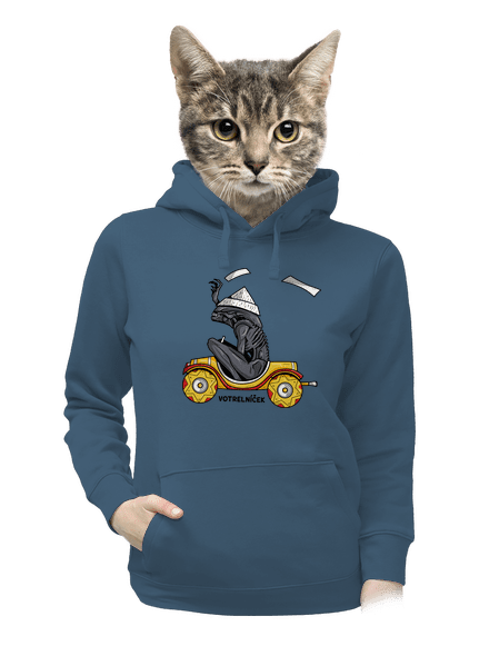 Votrelníček dámska mikina klokanka Denim