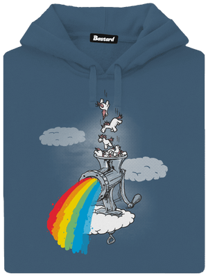 Ako vzniká dúha dámska mikina klokanka Denim