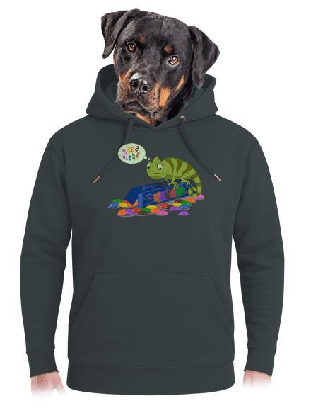 Zmätený chameleón unisex mikina premium Charcoal