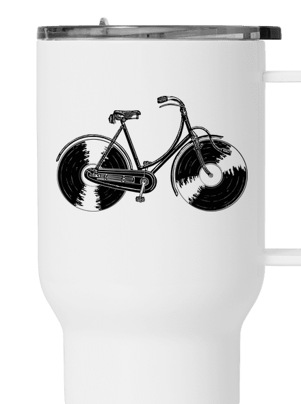 Gramofónový bicykel termohrnček White