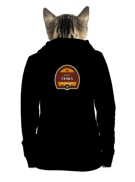 Pivná etiketa dámska mikina na zips Black