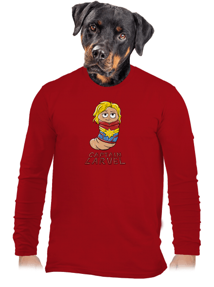 Captain Larvel pánske dlhý rukáv Red