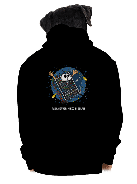 Padá server pánska mikina na zips Black