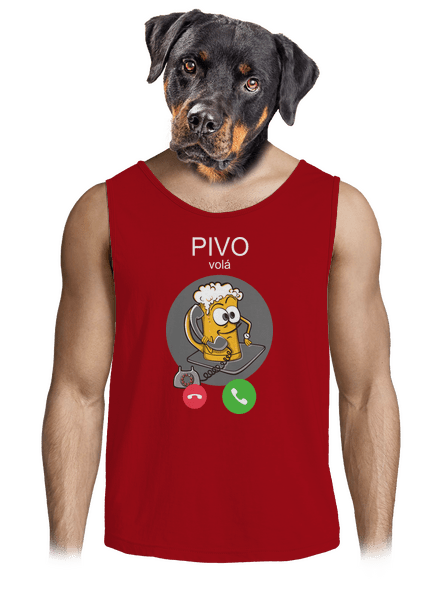 Pívo volá pánske tielko Red