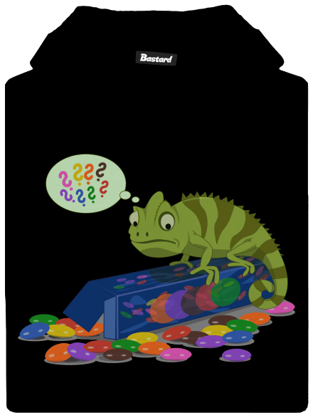 Zmätený chameleón detská mikina klokanka Black