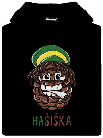 Hašiška pánska mikina klokanka Black