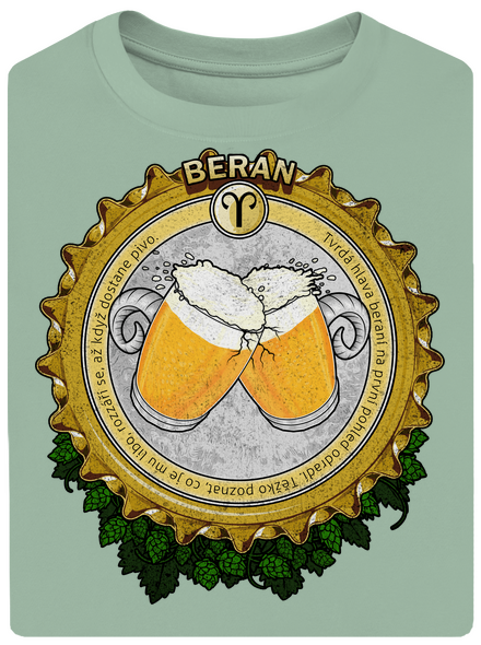 Pivný horoskop: Baran unisex tričko oversized Sage