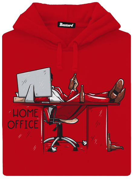 Home Office pánska mikina klokanka Red