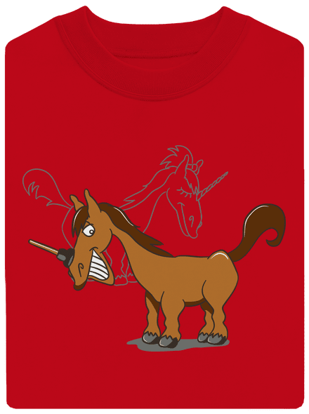 Jednorožec unisex mikina bez kapucne Red