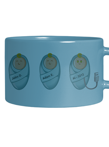AI baby hrnček makronka Blue Macaron