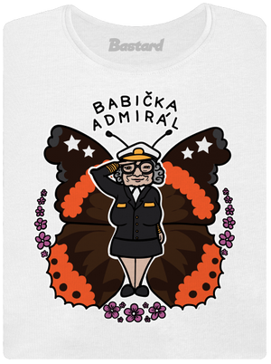 Babička admirál dámske tričko s lemom White