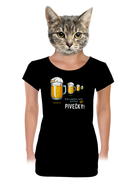 Pivečka dámske tričko s lemom Black