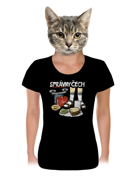 Správny Čech dámske tričko Black