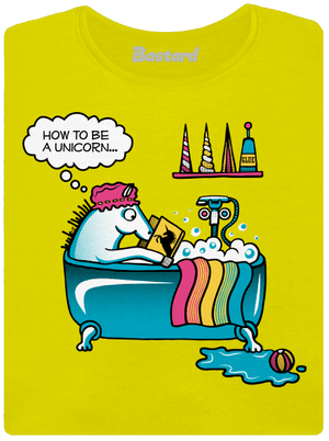 Ako sa stať jednorožcom dámske tričko prémium Lemon