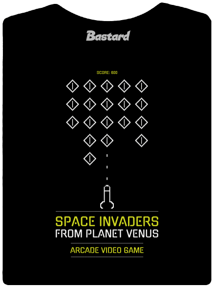 Space Invaders dámske tričko s lemom Black