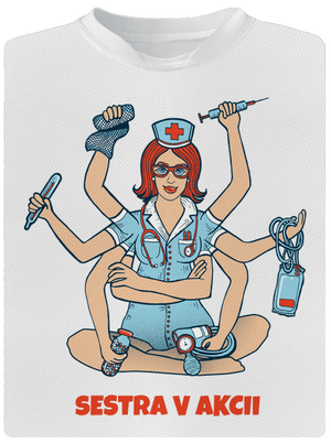 Sestra v akcii pánske športové tričko White