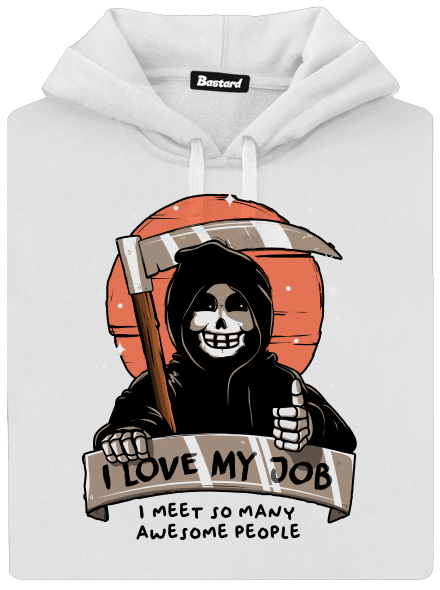 I love my job dámska mikina klokanka White
