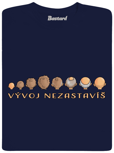 Vývoj nezastavíš pánske tričko Navy