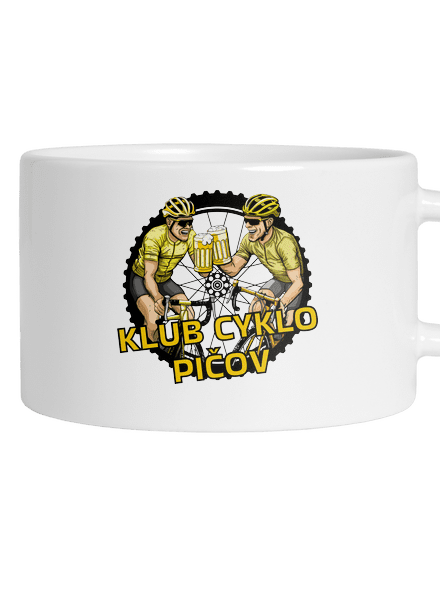 Klub cyklo pičov hrnček makronka White