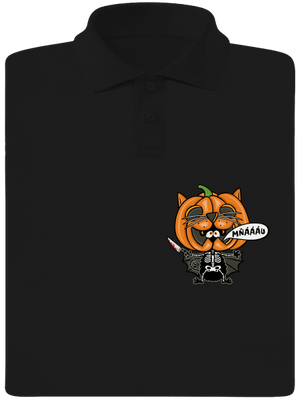 Halloweenská kočička pánska polokošeľa Black