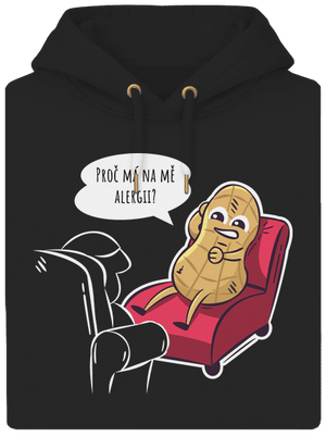 Alergény u psychológa unisex mikina premium Dark Black