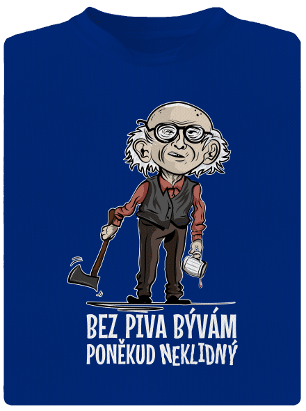Neklidný bez piva pánske športové tričko Royal Blue Mal