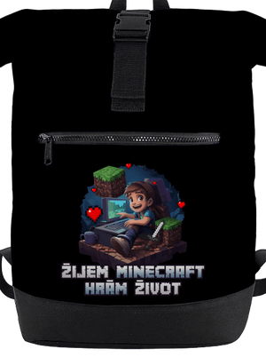 Žijem Minecraft batoh Black