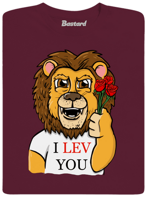 I lev you detské tričko Burgundy
