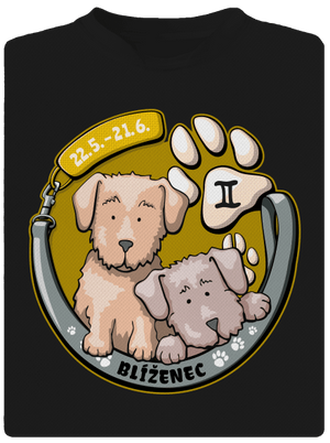 Psí horoskop: Blíženci detské športové tričko Black