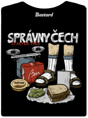 Správny Čech dámske tričko s lemom Black