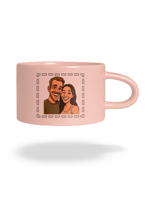 Karikatúra z vlastnej fotky hrnček makronka Pink Macaron