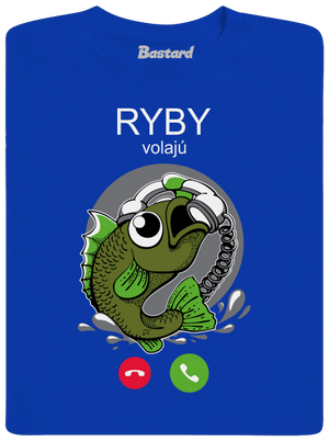 Ryby volají pánske dlhý rukáv Royal Blue