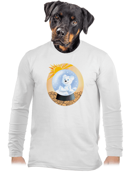 Medveď v guli pánske dlhý rukáv White