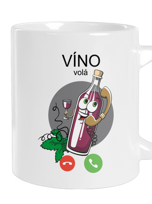 Červené víno volá veľký hrnček White