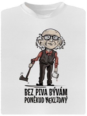 Neklidný bez piva pánske športové tričko White