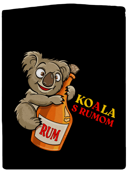 Rum s koalou pánska mikina na zips Black