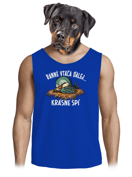 Ranné vtáča spí pánske tielko Royal Blue