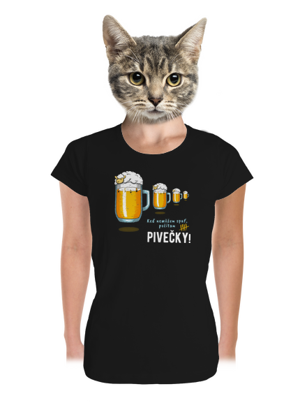 Pivečka dámske tričko prémium Black