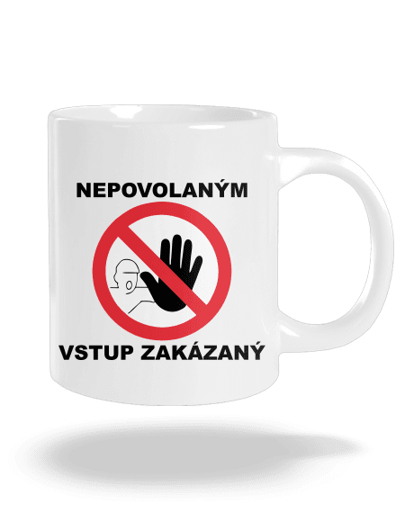 Nepovolaným vstup zakázaný veľký hrnček White