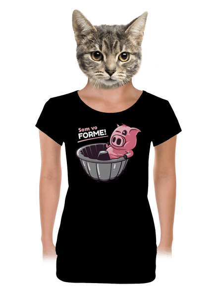 Vo forme dámske tričko s lemom Black