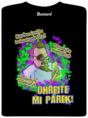 Ohřejte mi párek pánske tričko Black