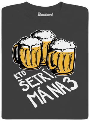 Kto šetrí, má na tri pánske dlhý rukáv Dark Grey