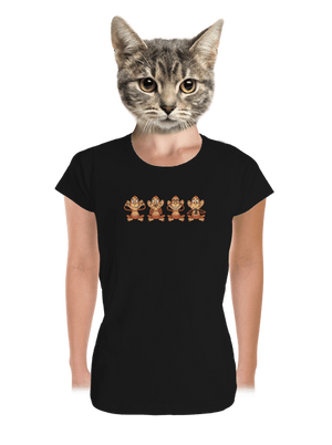 Opička s mobilom dámske tričko prémium Black