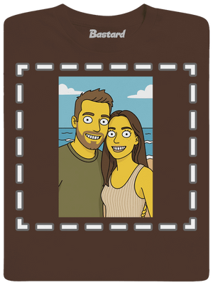 Simpsonovi z vlastnej fotky pánske tričko Brown